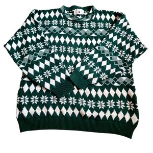 COTTON GG GINNY Men's Green and White Sweater